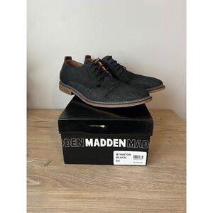 Madden M-Yanton Black‎ Denim Dress Shoes Lace Up Oxford Casual Mens Size 11